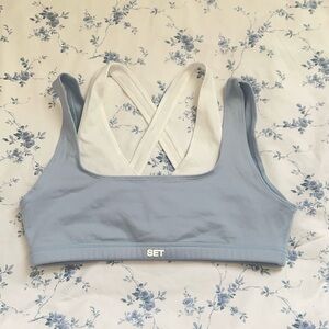 SETActive Blue and White Sports Bra